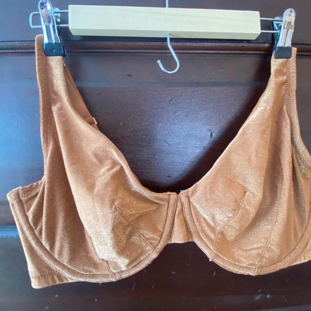 Cacique Gold Glitter Full Coverage Bra 38 DDD - Picture 5 of 9